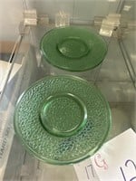 Qty 5 - vintage crackle depression glass saucers