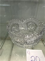 Cut glass bowl and platter