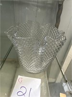 Ruffled edge glass vase