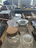 Glass jars and vase lot