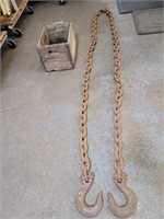 Large Log Chain w Large Hooks 14 1/2 FT W Crate