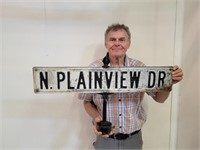 2 Sided Vintage N. PLAINVIEW DR. Sign w Bracket