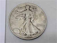 1936 Walking Liberty Silver Half Dollar  Coin