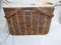 Antique Wicker Picnic Basket