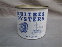 Huitres Oyster Metal Can Madison Seafood Va.