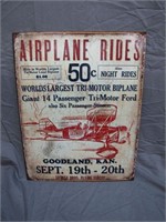 Classic Style Metal Airplanes Rides Sign