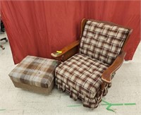 Glider Chair and Footstool with wheels.