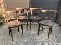 Thonet ? Ant Bentwood Bistro Pub Chairs 4, Partial