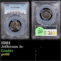 Proof PCGS 1961 Jefferson Nickel 5c Graded pr66 By