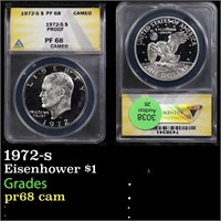 Proof ANACS 1972-s Eisenhower Dollar $1 Graded pr6