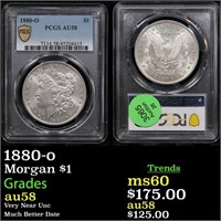 PCGS 1880-o Morgan Dollar $1 Graded au58 By PCGS