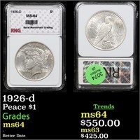 1926-d Peace Dollar $1 Graded ms64 By RNG