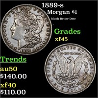 1889-s Morgan Dollar $1 Grades xf+