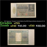 1922 Germany "Vampire" 10,000 Marks Post-WWI Hyper