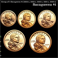 Group of 5 Sacagawea $1 (2004-s, 2003-s, 2002-s, 2