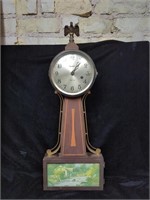 Ingraham 8 Day Antique Banjo Clock, with Key