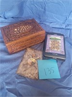 wood box and cards