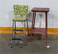 Vintage Stool and Table for Plants - 32" Tall