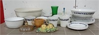Assorted Glassware - Corelle Plates and bowl/cups