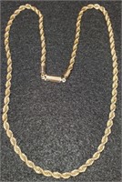 (KC) 14K Yellow Gold Rope Necklace (21.7 grams)