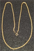 (KC) "MA" 14K Yellow Gold Rope Necklace (2.1