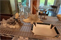 ASSORTED DISHES, STEMS, CANDLE STICKS, LENOX, S