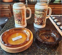 ASH TRAYS AND GERMAN STEINS
