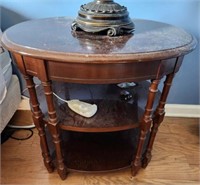 PAIR OF OVAL END TABLES