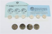 4 1973 S Silver Eisenhower Dollar & 6 Susan B. Ant