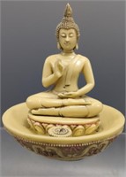 Faux Ivory Buddha Blessing Incent Burner Vintage
