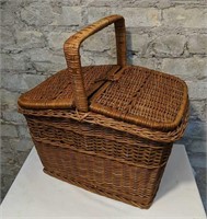 Vintage French Wicker Picnic Basket