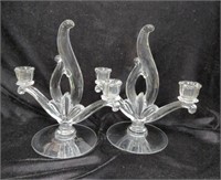 1950's Pressed Glass Heisey "Flame" Dual