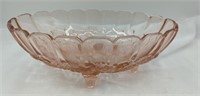 Indiana Glass Co. Large Footed Pink Fruit Bowl.