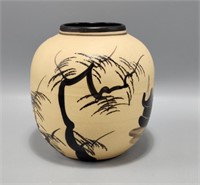 Japanese Hand Painted Pottery . Handpainted Stone