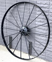 (U) Vintage Iron 48in Spoke Wagon Wheel