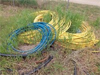 LARGE QUANTITY OF PIPE, BLACK, BLUE, YELLOW