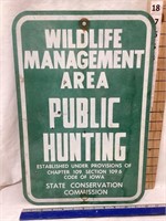 Public Hunting Sign, Fiberglass, Iowa, 12”x18”