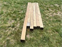 LOT OF (6) 6"X6" TREATED POLES 5 ARE 10'  AND T