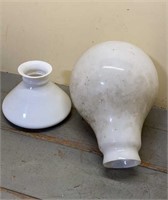 Vtg Milk Glass Diffuser Globe Shade Bulb Pair