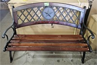 Cast Iron and Wood Bench 35"x50"x28"