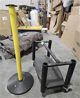 Crowd Control Post and Rolling Cart (bidding 2