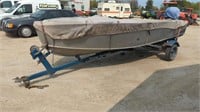 16ft Aluminum Fishing Boat w/ 50 HP Mercury O/B