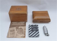 Bowers & Zippo Dunlop Tires Lighters, Wooden Boxes