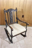 Antique English Style Barley Twist Rocking Chair
