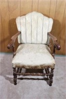 Mid Century Paw Carved Arm Occasional Chair
