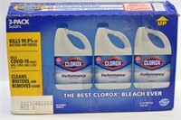 3 BOTTLES OF CLOROX  - OPENED - ALMOST FULL