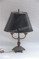 Antique Cast Iron Library / Desk Lamp