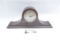 Ingraham Mantel Wood Casing Clock w Key
