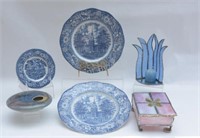 Blue & White Dishes, Stain Glass Trinket Box
