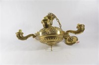 Antique Five Arm Brass Chandelier